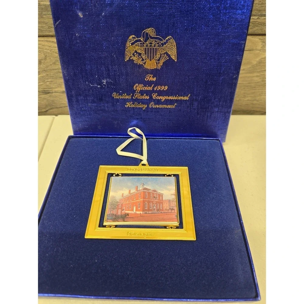 Official‎ 1999 US Congressional Holiday Ornament Congress Hall Philadelphia Box